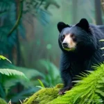 Home 4 베네수엘라에서 볼 수 있는 희귀 동물 - **Prompt:** A majestic Spectacled Bear (Oso Frontino) with its distinctive light-colored markings ar...