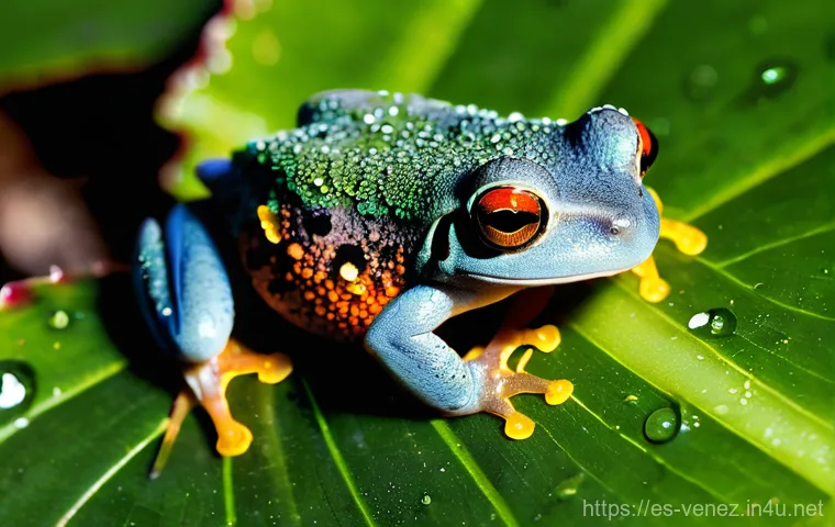 베네수엘라에서 볼 수 있는 희귀 동물 - **Prompt:** A majestic Spectacled Bear (Oso Frontino) with its distinctive light-colored markings ar...